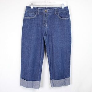 Ann Taylor | Cuffed Capri Jeans Medium Wash Denim